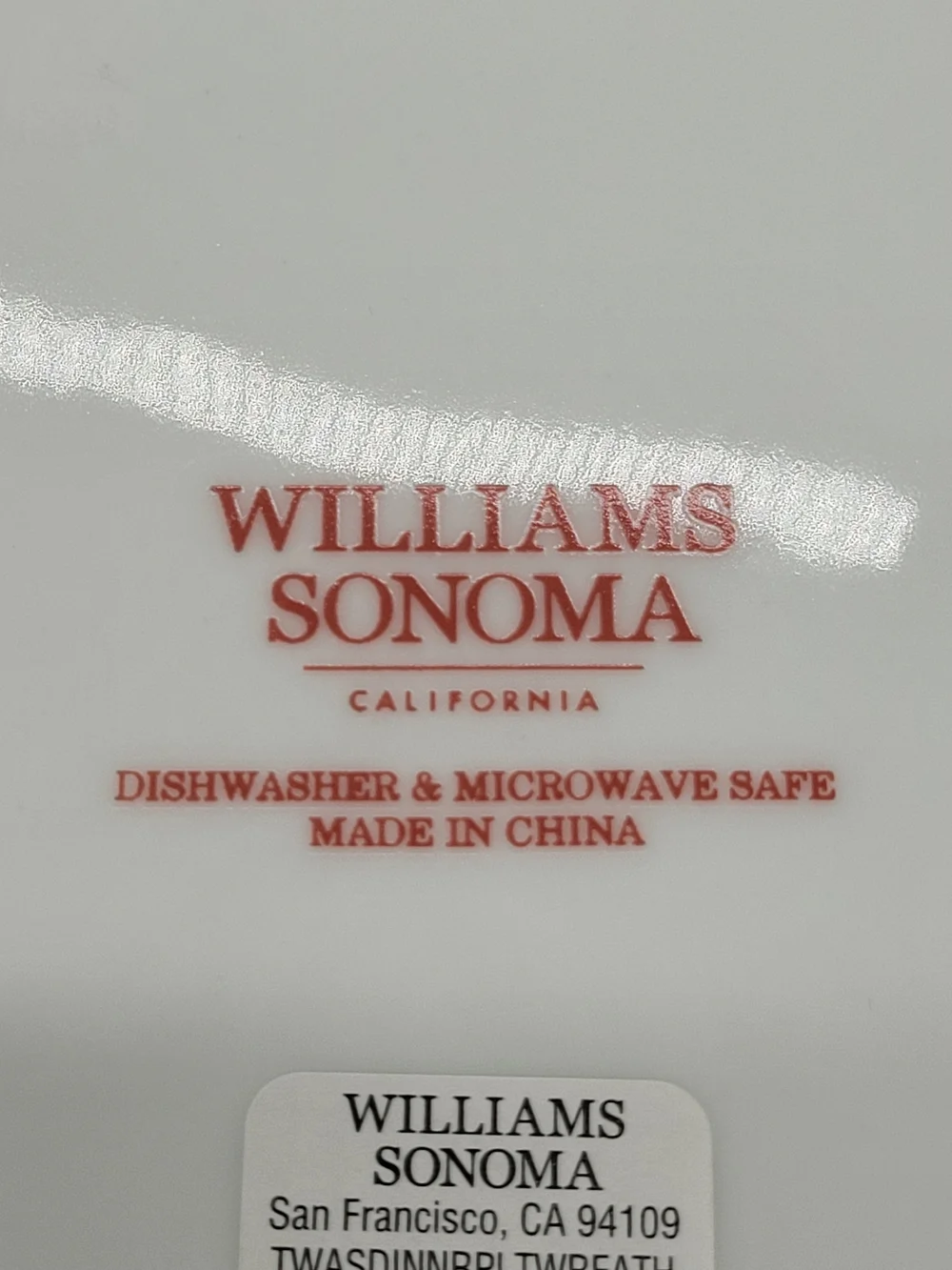 Williams Sonoma Twas The Night Before Christmas Holiday Wreath Plate NEW FLAW